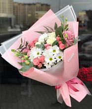 Букет цветов из:  Розы, Лизиантусы и Хризантемы в Пехорке