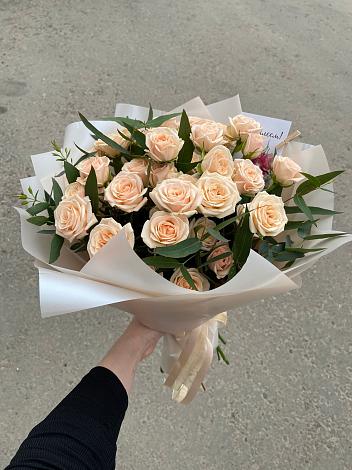 Букет Кремовые розы Латте в Пехорке